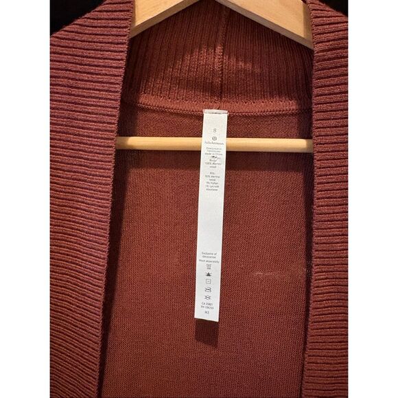 Lululemon Sit In Lotus Wrap II Merino Wool Cardigan Sweater Size 8 - Picture 4 of 10